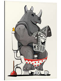 Magnettafel Nashorn auf der Toilette