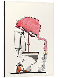 Magnettafel Flamingo auf der Toilette