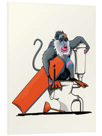Foam board print Baboon on the toilet - Wyatt9