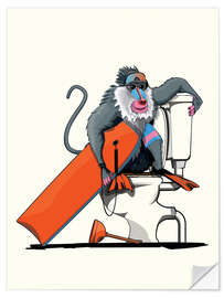 Wall sticker Baboon on the toilet - Wyatt9