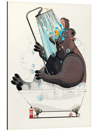 Magnettafel Nilpferd in der Badewanne