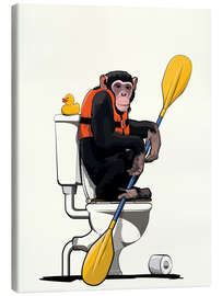 Lærredsbillede  Chimpanzee on the toilet - Wyatt9