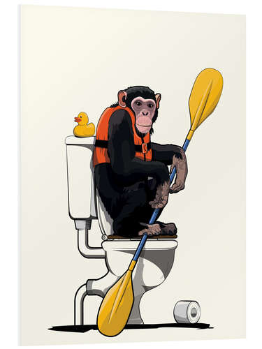 Bilde på skumplate Chimpanzee on the toilet