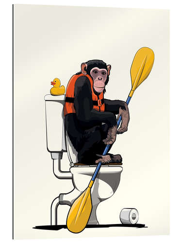 Gallery print Chimpanzee on the toilet