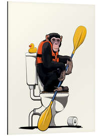 Magnettafel Schimpanse auf der Toilette