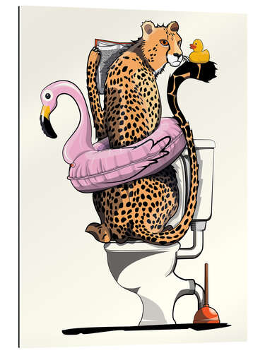 Galleriataulu Cheetah on the toilet