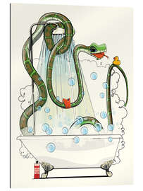 Gallery print Snake in the bathtub while showering