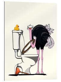 Gallery print Ostrich on the toilet