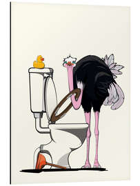 Magnettafel Vogelstrauß auf der Toilette