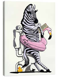 Canvastavla  Zebra on the toilet - Wyatt9