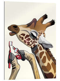 Gallery print Giraffe brushing teeth