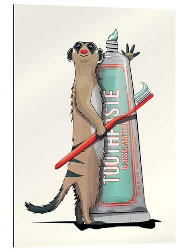 Gallery print Meerkat brushing teeth