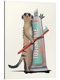 Magnettafel Erdmännchen beim Zähneputzen