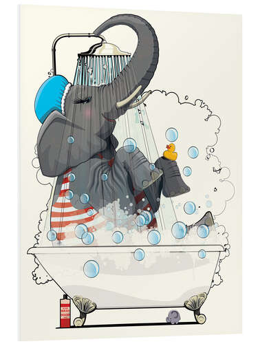 Foam board print Elephant in the bathtub