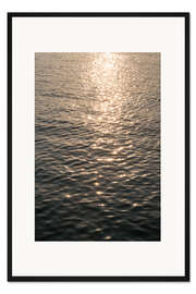 Gerahmter Kunstdruck Sonnenuntergang auf See