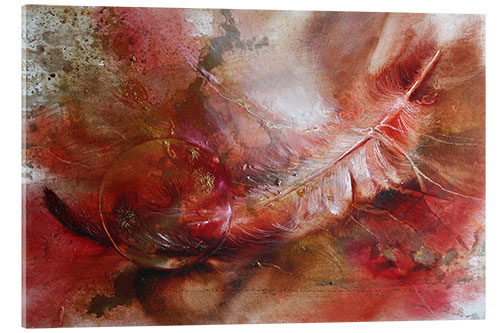 Acrylglas print Feather and glass ball