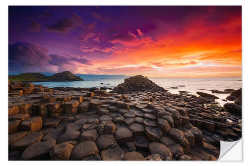 Selvklebende plakat Giant's Causeway in Irland