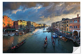 Selvklebende plakat Venice, Grand Canal at sunset