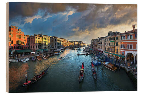 Wood print Venice, Grand Canal at sunset