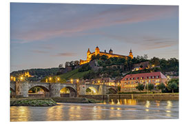 Foam board print Würzburg in the evening