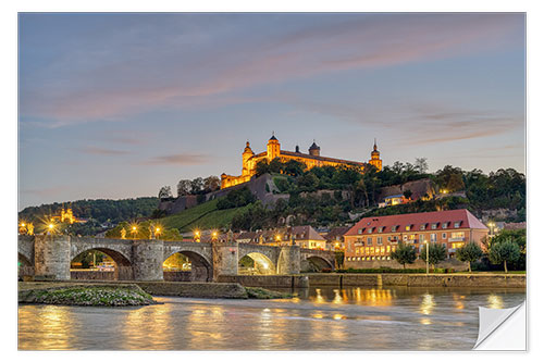 Naklejka na ścianę Würzburg in the evening