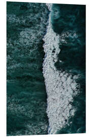 Foam board print The brilliant blue of the ocean waves