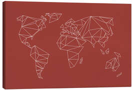 Stampa su tela World map in earthy red