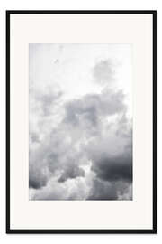 Gerahmter Kunstdruck Kopf in den Wolken - Träumereien vom Himmel