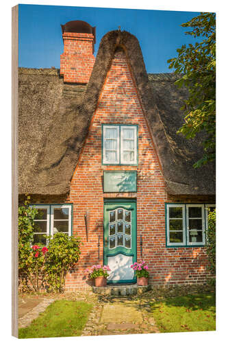 Wood print Frisian house on Sylt