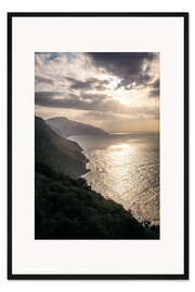 Gerahmter Kunstdruck Sonnenuntergang in der Serra de Tramuntana auf Mallorca