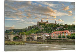 Tableau en plexi-alu Evening mood in Würzburg