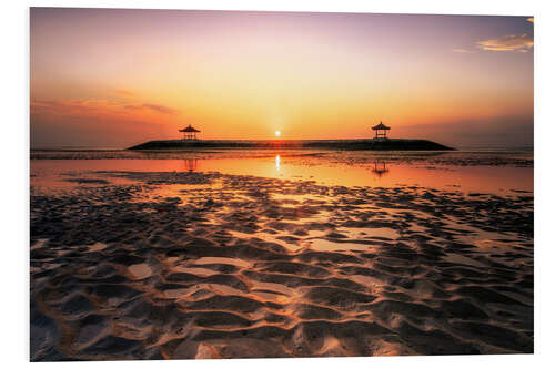 Foam board print Bali, Sanur temple in the sea at low tide, sunrise