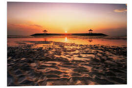 Foam board print Bali, Sanur temple in the sea at low tide, sunrise