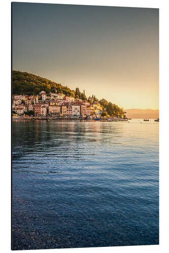 Aluminium print Croatia, Moscenicka Draga, village at sunrise by the sea