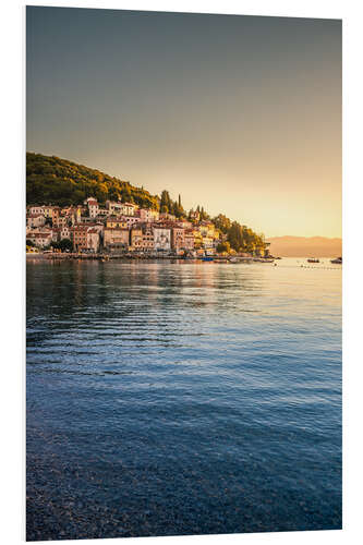 Foam board print Croatia, Moscenicka Draga, village at sunrise by the sea