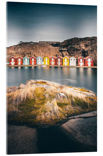 Cuadro de metacrilato Sweden, Colourful Fishermen's Houses by the Sea