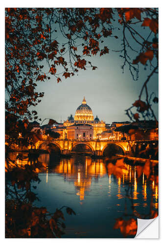 Selvklebende plakat Rome and the Tiber