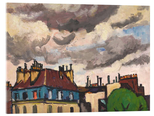 Acrylic print Rooftops and clouds