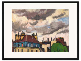 Gerahmter Kunstdruck Dächer und Wolken