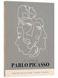 Wood print Les Visages De Pablo Picasso