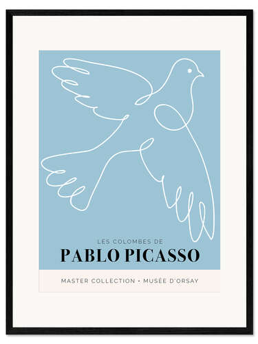 Innrammet kunsttrykk Pablo Picasso - Les colombes