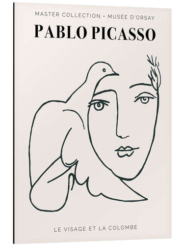 Aluminiumtavla Picasso - Le Visage et la colombe