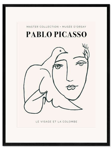 Innrammet kunsttrykk Picasso - Le Visage et la colombe