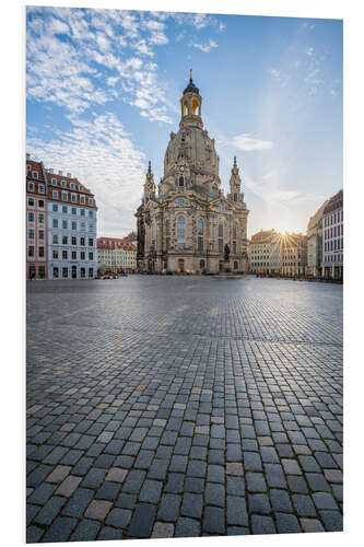 Tableau en PVC Dresden Frauenkirche at sunrise