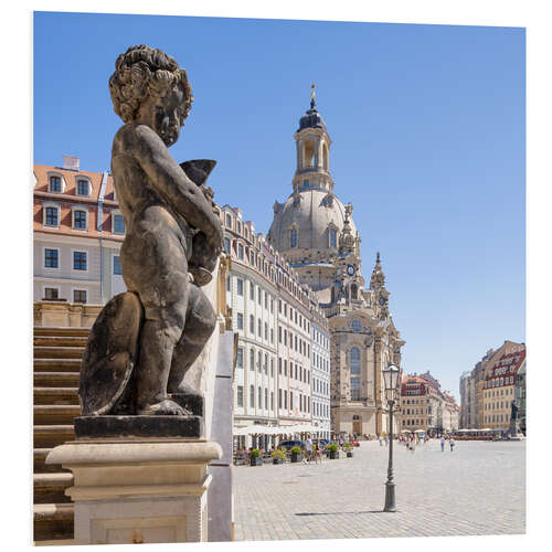 Foam board print Dresden Frauenkirche in the old town of Dresden