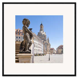 Framed art print Dresden Frauenkirche in the old town of Dresden