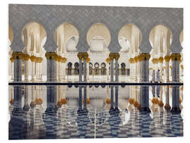 Tableau en PVC Sheikh Zayed Grand Mosque reflection in Abu Dhabi