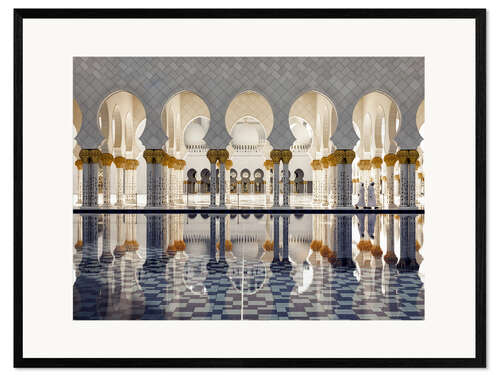 Framed art print Sheikh Zayed Grand Mosque reflection in Abu Dhabi