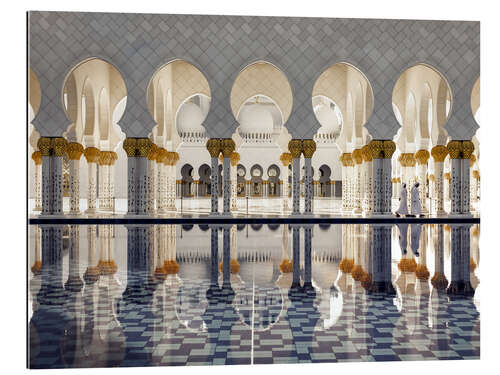 Stampa su plexi-alluminio Sheikh Zayed Grand Mosque reflection in Abu Dhabi