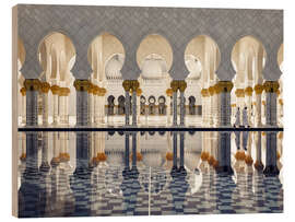 Wood print Sheikh Zayed Grand Mosque reflection in Abu Dhabi